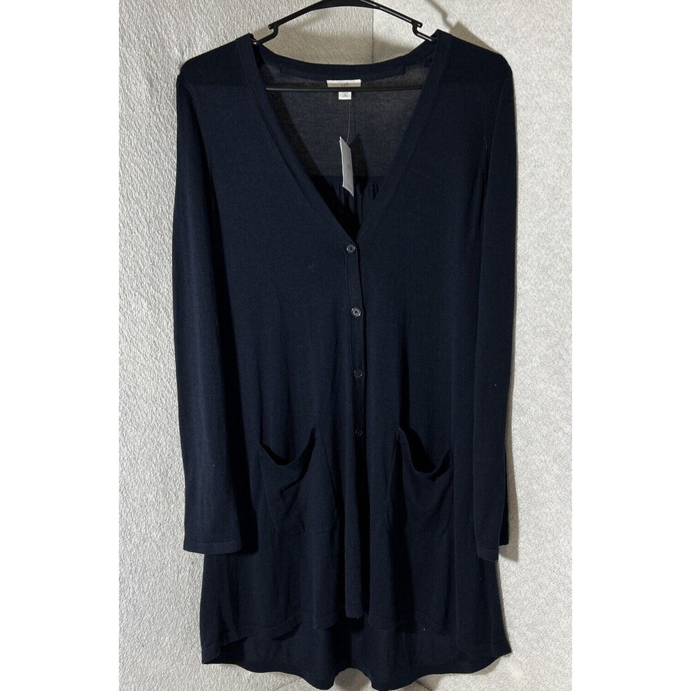 J. Jill Women’s Sweater XS Petite Navy Cardigan Lightweight Long Sleeve Knit